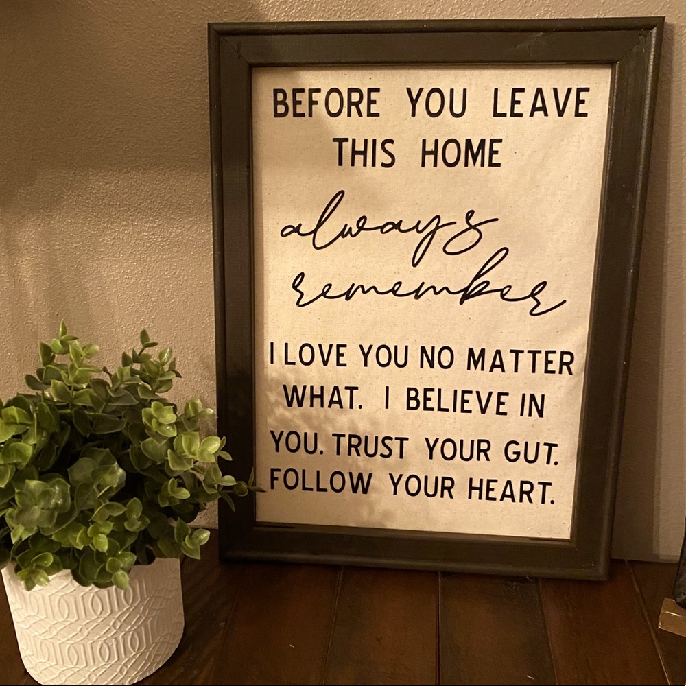 Home decor large reverse canvas sign
